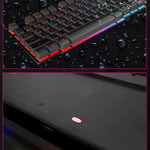 iMICE AK-600 有線USB浮遊キーキャップ文字発光バックライトゲーミングキーボード、発光バックライト（ブラック）