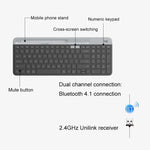 ロジクール K580 デュアルモード薄型軽量マルチデバイスワイヤレスキーボード電話ホルダー付き