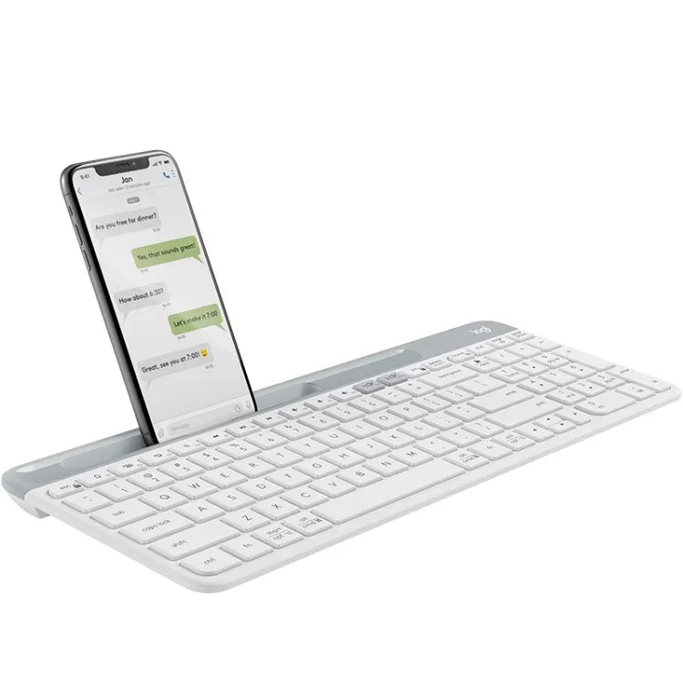 ロジクール K580 デュアルモード薄型軽量マルチデバイスワイヤレスキーボード電話ホルダー付き