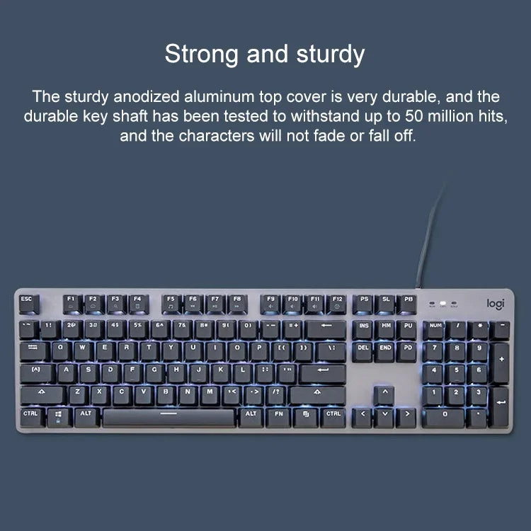 Logitech K845 CHERRY Blue Axis Backlit Mechanical Wired Keyboard, Cable Length: 1.8m, CHERRY Blue Axis