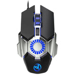 HXSJ J700 カラフルライティングプログラム可能eスポーツゲーミング有線マウス、J700