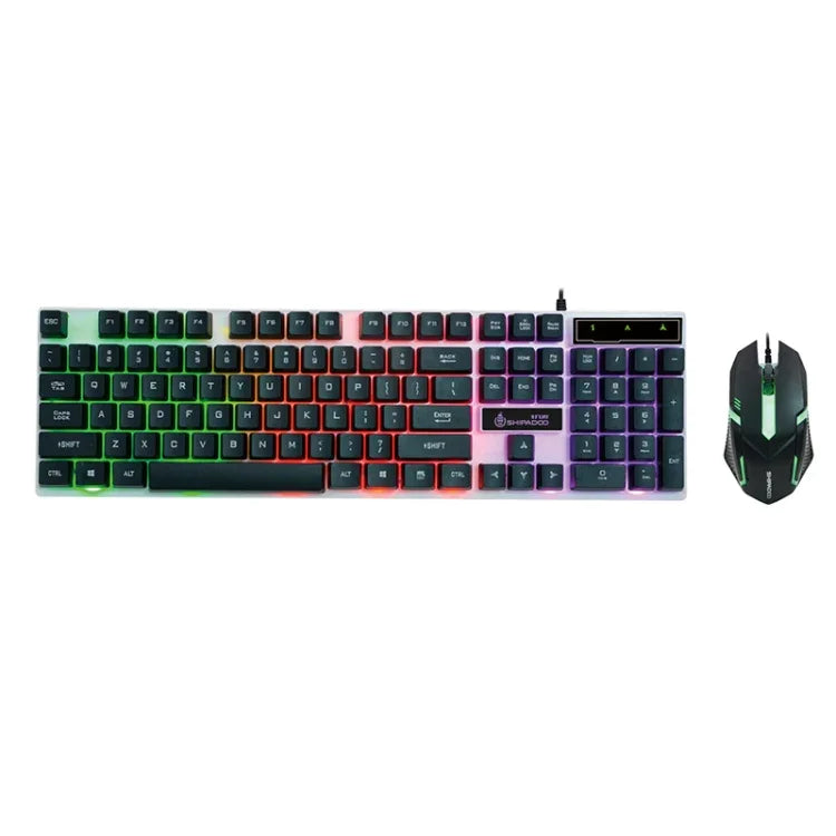 SHIPADOO D280 有線RGBバックライトメカニカルフィールサスペンションキーボード＋3Dクールマウスキット ノートパソコン、PC用、RGBバックライト