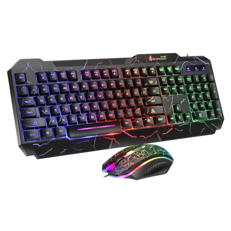 SHIPADOO D620 104キー有線RGBカラークラックバックライトゲーミングキーボードマウスキット ノートパソコン、PC用