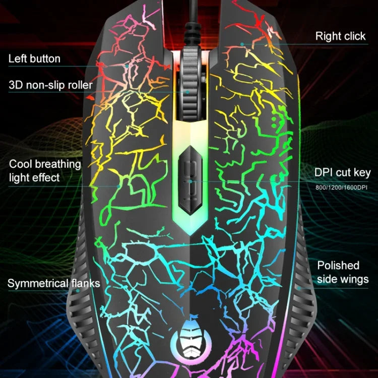 SHIPADOO D620 104キー有線RGBカラークラックバックライトゲーミングキーボードマウスキット ノートパソコン、PC用