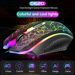 SHIPADOO D620 104キー有線RGBカラークラックバックライトゲーミングキーボードマウスキット ノートパソコン、PC用