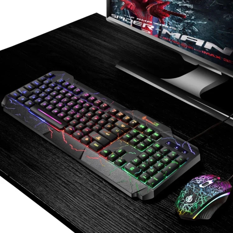 SHIPADOO D620 104キー有線RGBカラークラックバックライトゲーミングキーボードマウスキット ノートパソコン、PC用
