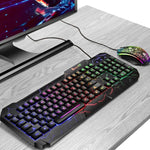 SHIPADOO D620 104キー有線RGBカラークラックバックライトゲーミングキーボードマウスキット ノートパソコン、PC用