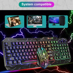SHIPADOO D620 104キー有線RGBカラークラックバックライトゲーミングキーボードマウスキット ノートパソコン、PC用