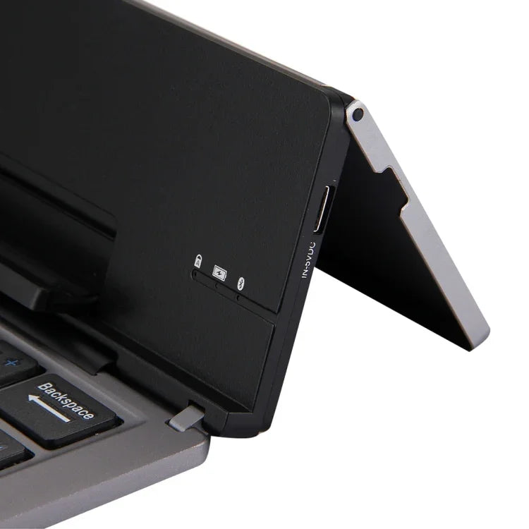 F18 Ultra-slim Rechargeable Foldable 58 Keys Bluetooth Wireless Keyboard with Holder