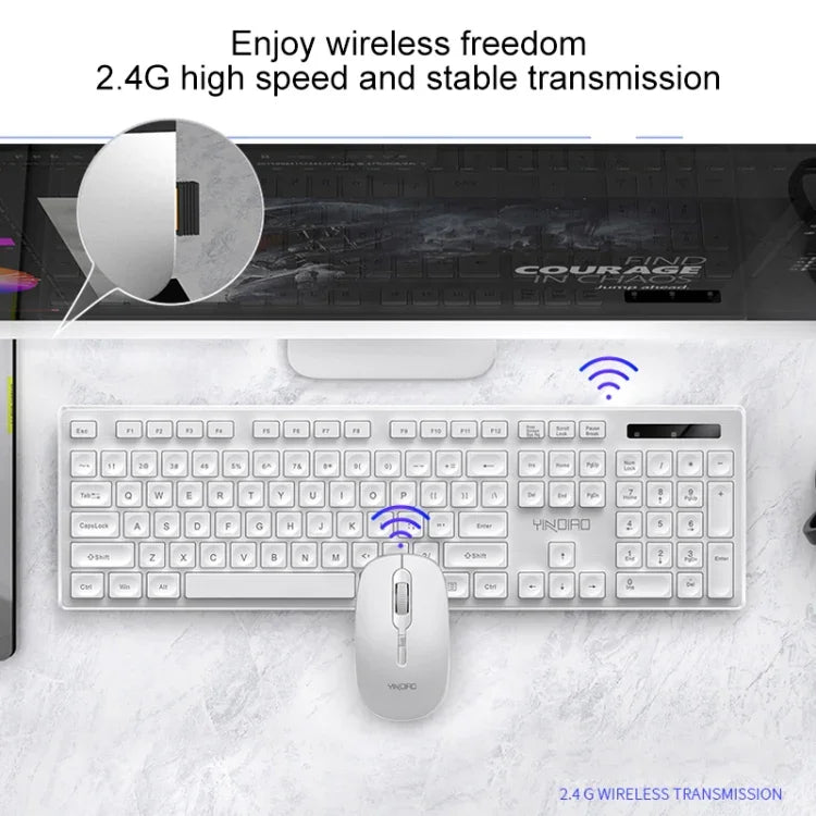 YINDIAO V3 Max ビジネスオフィス静音ワイヤレスキーボードマウスセット