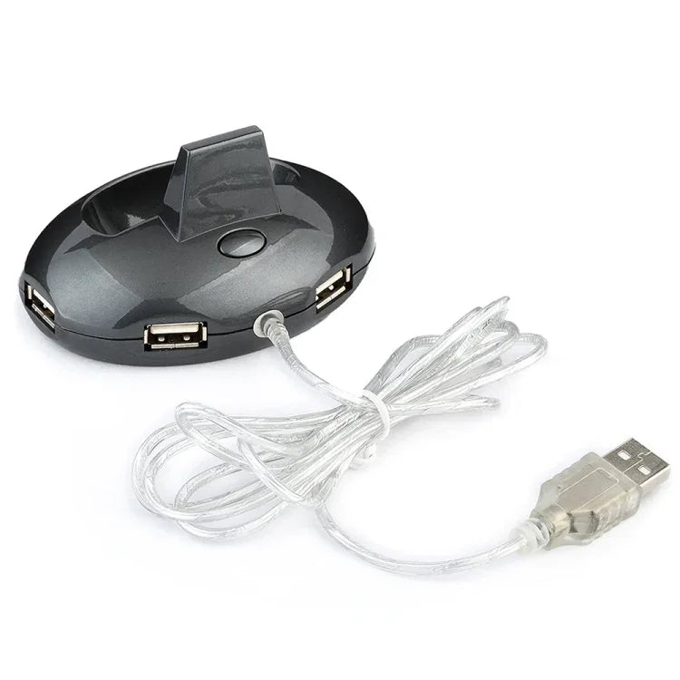 MZ-012 2.4G 1200 DPI ワイヤレス充電式光学マウス 3ポートUSBハブ／充電ドック付き