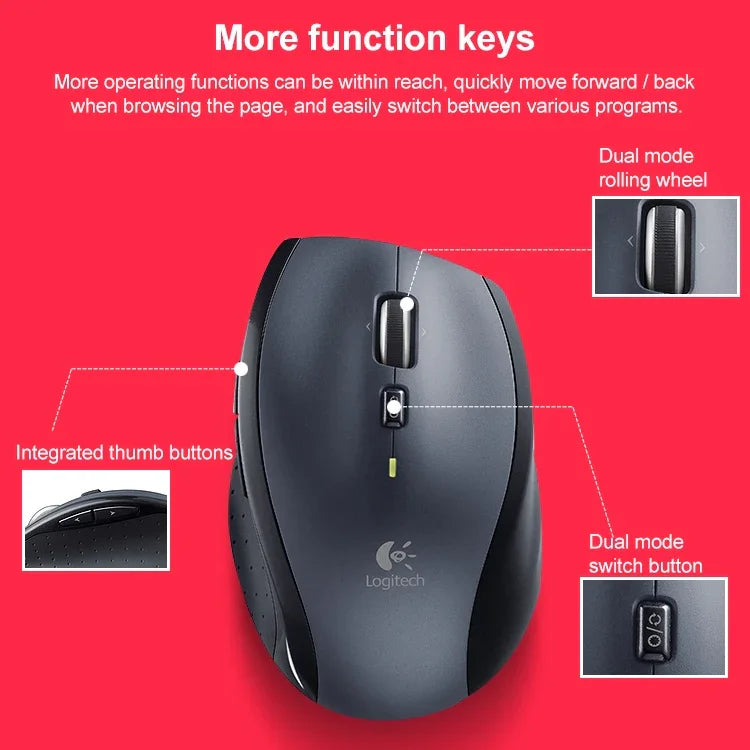 ロジクール M705 1000DPI 2.4GHz ワイヤレスレーザーデュアルモードマウス