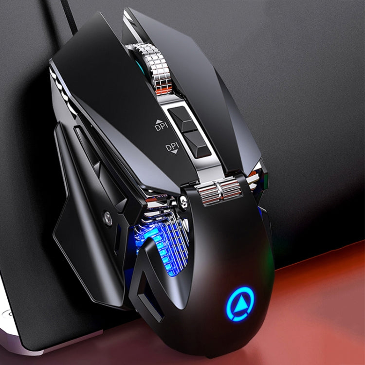 YINDIAO G10 7200DPI 7モード調整可能7キーRGBライト有線メタルメカニカルハードコアマクロマウス、スタイル：オーディオバージョン
