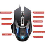 YINDIAO G10 7200DPI 7モード調整可能7キーRGBライト有線メタルメカニカルハードコアマクロマウス、スタイル：オーディオバージョン
