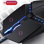 YINDIAO 6キー ゲーミングオフィス USB ミュートメカニカル有線マウス、ミュートマウス（ブラック）
