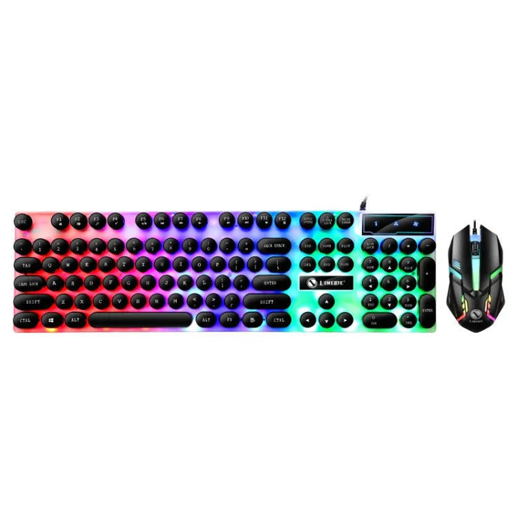 TX300 メカニカルフィール バックライト パンク 有線キーボードマウスセット