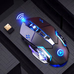 YINDIAO A4 2.4GHz 1600DPI 3モード調整可能 充電式ワイヤレス静音ゲーミングマウス（グレーシルバー）、ブラックシルバー