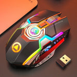YINDIAO A5 2.4GHz 1600DPI 3モード調整可能 充電式RGBライト ワイヤレス静音ゲーミングマウス