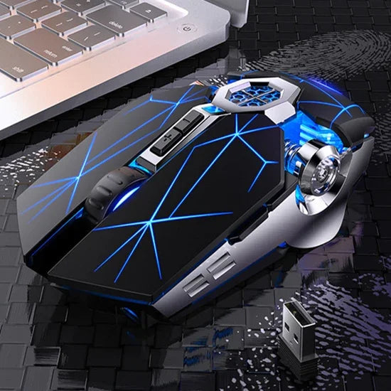 YINDIAO A7 2.4GHz 1600DPI 3モード調整可能 7キー 充電式RGBライト ワイヤレス静音ゲーミングマウス