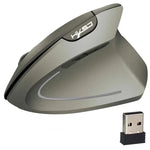 HXSJ T24 6ボタン 2400 DPI 2.4G ワイヤレス 垂直人間工学マウス USBレシーバー付き、6ボタン T24 ブラック、6ボタン T24 グレー