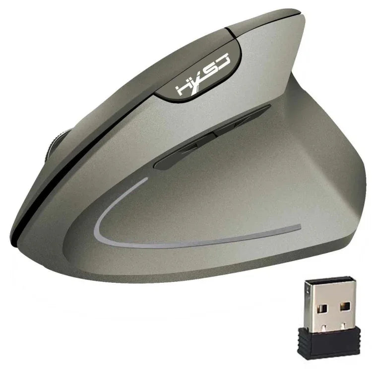 HXSJ T24 6ボタン 2400 DPI 2.4G ワイヤレス 垂直人間工学マウス USBレシーバー付き、6ボタン T24 ブラック、6ボタン T24 グレー