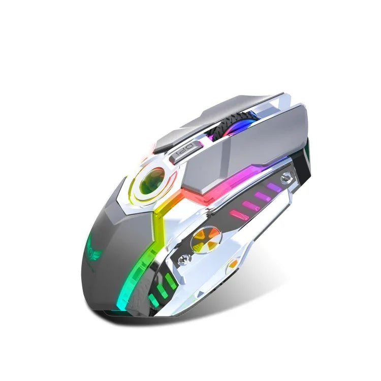 ZERODATE T30 2.4GHz 2400DPI 3段階調整可能 RGBバックライト ワイヤレス光学式マウス、T30ホワイト