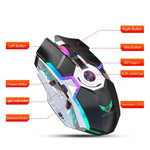 ZERODATE T30 2.4GHz 2400DPI 3段階調整可能 RGBバックライト ワイヤレス光学式マウス、T30ホワイト