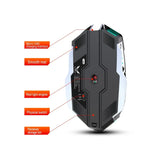 ZERODATE T30 2.4GHz 2400DPI 3段階調整可能 RGBバックライト ワイヤレス光学式マウス、T30ホワイト