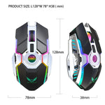 ZERODATE T30 2.4GHz 2400DPI 3段階調整可能 RGBバックライト ワイヤレス光学式マウス、T30ホワイト