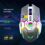 ZERODATE T30 2.4GHz 2400DPI 3段階調整可能 RGBバックライト ワイヤレス光学式マウス、T30ホワイト