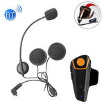 BT-S2 シングル 2.4GHz Bluetooth V3.0 インターフォンヘッドセット バイクヘルメット用、自動応答、FM対応、インターコム距離最大1000m、BT-S2シングル
