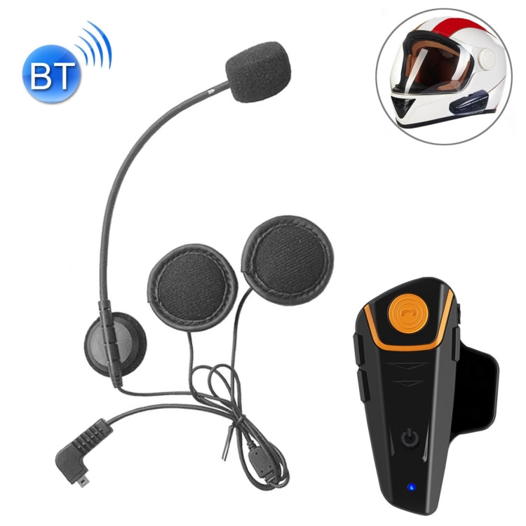 BT-S2 シングル 2.4GHz Bluetooth V3.0 インターフォンヘッドセット バイクヘルメット用、自動応答、FM対応、インターコム距離最大1000m、BT-S2シングル