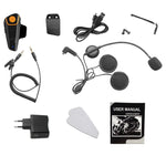 BT-S2 シングル 2.4GHz Bluetooth V3.0 インターフォンヘッドセット バイクヘルメット用、自動応答、FM対応、インターコム距離最大1000m、BT-S2シングル