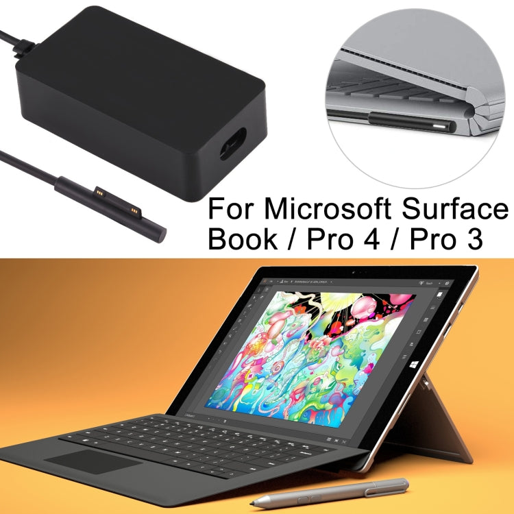 Microsoft Surface Book / Pro 4 / Pro 3用純正15V 4A ACアダプター電源充電器、65W 4A