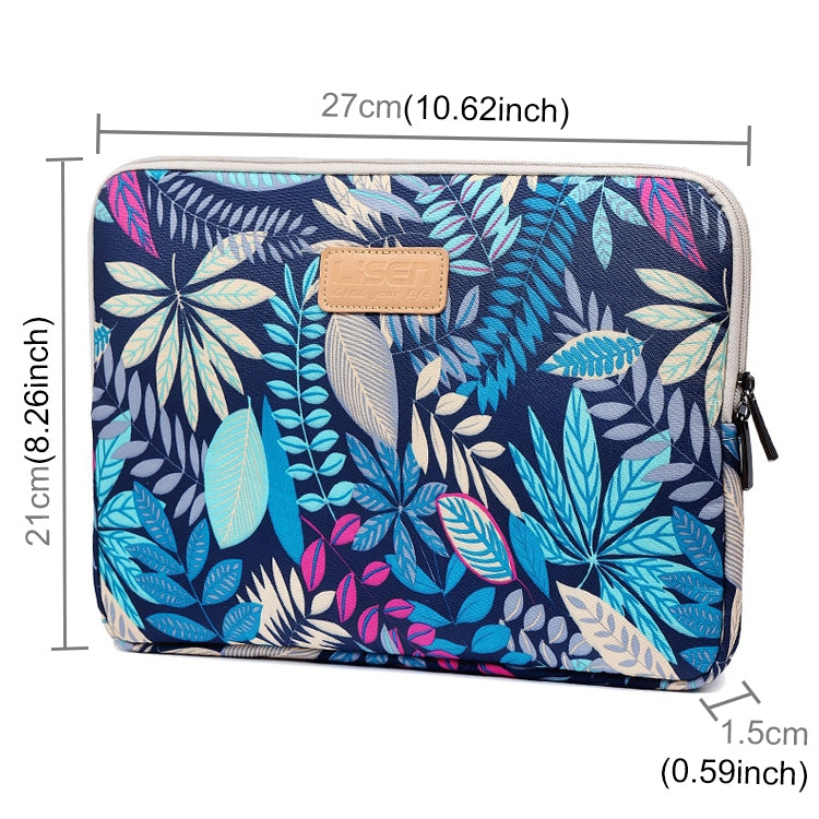 Lisen 10インチ スリーブケース カラフルリーフ ジッパーブリーフケース キャリングバッグ iPad Air 2、iPad Air、iPad 4、iPad New、Galaxy Tab A 10.1、Lenovo Yoga 10.1インチ、Microsoft Surface Pro 10.6、10インチ以下のノートパソコン/タブレット用、10インチ