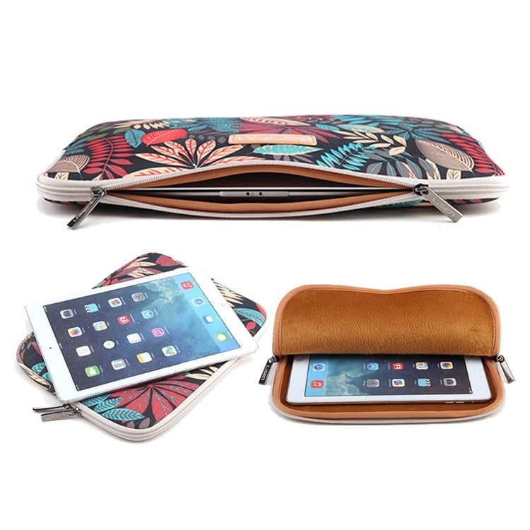 Lisen 10インチ スリーブケース カラフルリーフ ジッパーブリーフケース キャリングバッグ iPad Air 2、iPad Air、iPad 4、iPad New、Galaxy Tab A 10.1、Lenovo Yoga 10.1インチ、Microsoft Surface Pro 10.6、10インチ以下のノートパソコン/タブレット用、10インチ