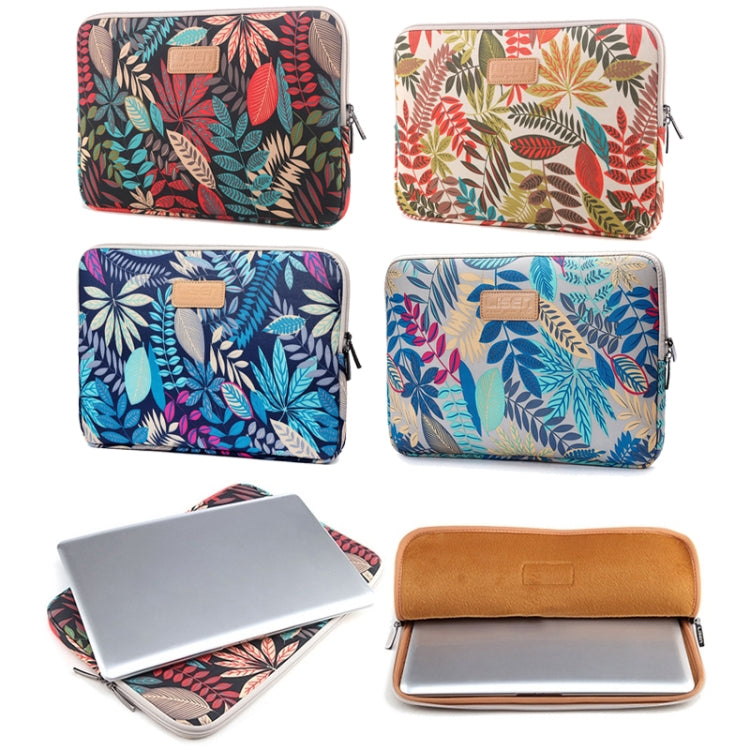Lisen 14インチ スリーブケース カラフルリーフ ジッパーブリーフケース キャリングバッグ Macbook、Samsung、Lenovo、Sony、DELL Alienware、CHUWI、ASUS、HP、14インチ以下のノートパソコン用、14インチ