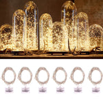20 LED 2700-2900K ロープフェアリーライト パーティー/ホリデー用、長さ：2m、DC 6V、6本セット 2m