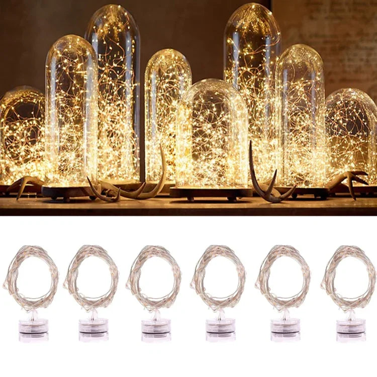 20 LED 2700-2900K ロープフェアリーライト パーティー/ホリデー用、長さ：2m、DC 6V、6本セット 2m