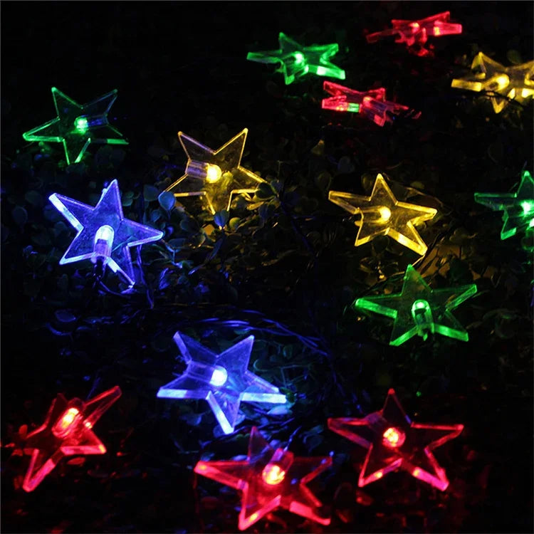 星形20LED屋外用ガーデンクリスマスフェスティバル装飾ソーラーランプストリング