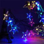 星形20LED屋外用ガーデンクリスマスフェスティバル装飾ソーラーランプストリング