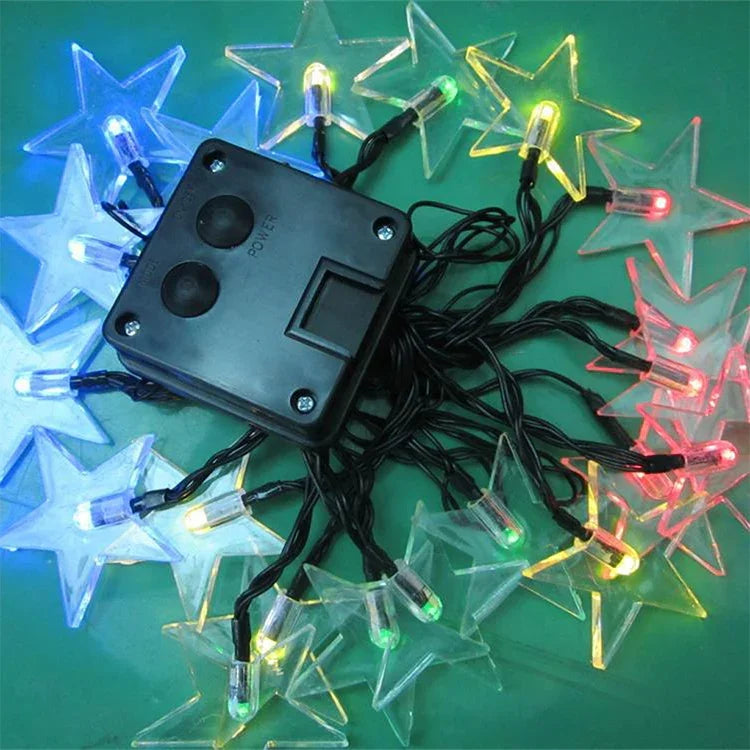 星形20LED屋外用ガーデンクリスマスフェスティバル装飾ソーラーランプストリング