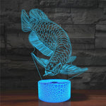 魚形3DカラフルLEDビジョンライト テーブルランプ、クラックタッチバージョン、クラックタッチバージョン
