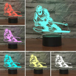 スキー形3DカラフルLEDビジョンライト テーブルランプ、16色リモコンバージョン、16色リモコンバージョン