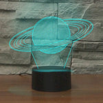 土星形状 3D カラフルLEDビジョンライト テーブルランプ USB＆バッテリーバージョン
