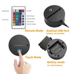 Guitar Shape 3D Colorful LED Vision Light Table Lamp, USB & Battery Version, USB & Battery Version