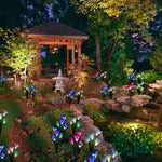 模擬ユリの花 4灯 ソーラー駆動屋外 IP55防水 LED装飾芝生ランプ ホワイトライト