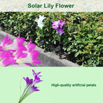 模擬ユリの花 4灯 ソーラー駆動屋外 IP55防水 LED装飾芝生ランプ ホワイトライト
