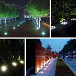 2個セット 10LED ソーラー充電式埋設ライト 地中ランプ IP65防水 屋外ガーデン街路灯、10LED