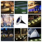 2個セット 10LED ソーラー充電式埋設ライト 地中ランプ IP65防水 屋外ガーデン街路灯、10LED